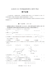 2020年山东春季高考数学试题及答案