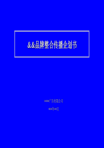 ahj_品牌整合传播企划书(范本PPT)