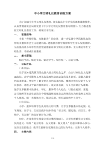 中小学文明礼仪教育训练方案