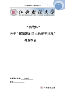 “挑战杯”关于鄱阳湖地区土地荒芜状况调查报告终稿