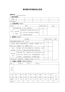 教师教学常规检查记录表