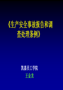 《生产安全事故报告和调查处理条例》