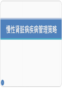 慢性肾脏病疾病管理策略PPT幻灯片课件