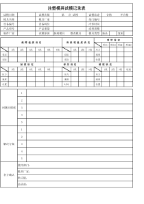 注塑模具试模记录表