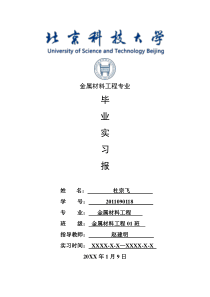 金属材料工程专业毕业实习报告范文