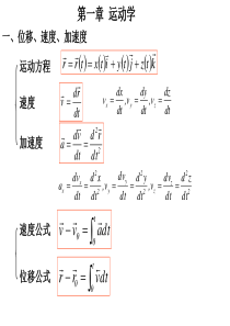 《大学物理》上册复习提纲