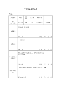 不合格品处置记录