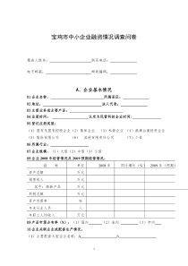 中小企业融资调查问卷(宝鸡市)