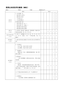 认知状态评价量表(MMSE量表)