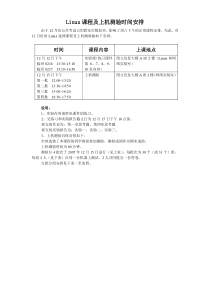 Linux课程及上机测验时间安排