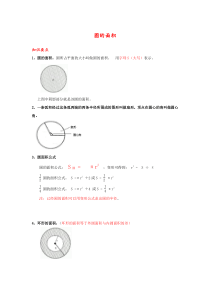 六年级上册数学圆的面积-知识点总结