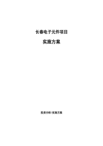 长春电子元件项目实施方案