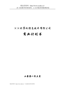 ××信息技术公司商业计划书（DOC32页）