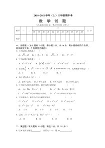 华师大版八年级上学期数学期中考试卷