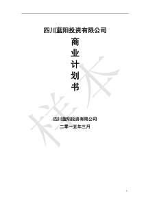 XXXX有限公司—商业计划书模板V17