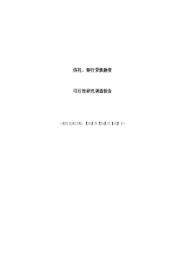 信托、银行贷款融资可行性研究调查报告