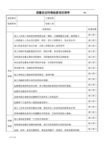 建筑施工现场安全质量检查记录表