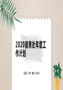 2020德育处年度工作计划PPT