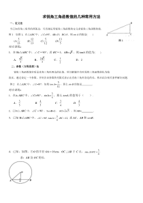 (完整版)求锐角三角函数值的经典题型+方法归纳(超级经典好用)