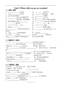 八年级人教版上册英语1-5单元知识点测验