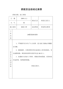 班组安全活动记录表(泥工)-1