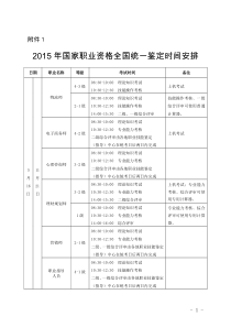 XXXX年国家职业资格全国统一鉴定时间安排-安徽省