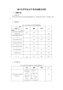 高中化学学业水平考试命题及试卷