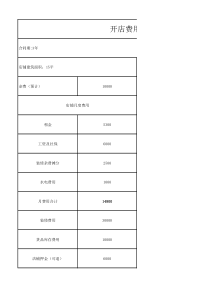 开店费用预算