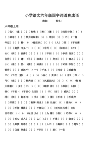 六年级四字词语和成语(练习版)