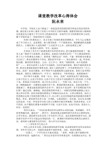 课堂教学改革心得体会