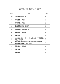 有限责任公司清算注销全部文件