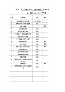 初中生物实验计划表