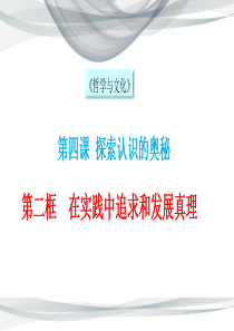 统编版高中政治必修四《哲学与文化》4.2在实践中追求和发展真理(共20张PPT)