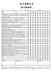 IPQC巡检记录表