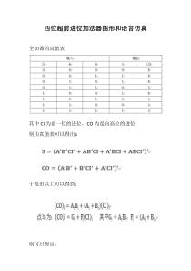 四位超前进位加法器图形和语言仿真