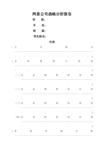 网易公司战略分析报告