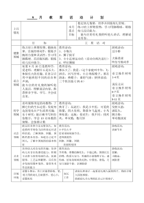 大班上学期月计划周计划