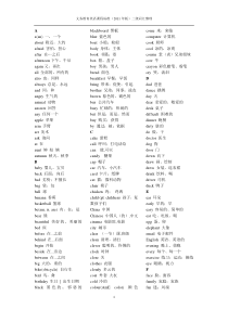 义务教育英语新课标二级词汇