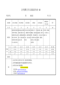 公务员面试评分表