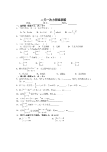 二元一次方程组测试