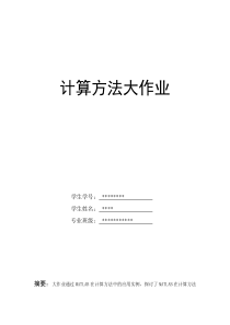 数值计算方法大作业--资料