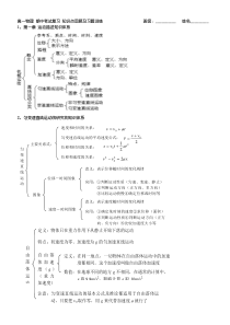 人教版高中物理必修一期中考试复习卷