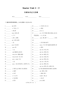 人教版英语七年级上册--单元基础知识过关检测(学生用)