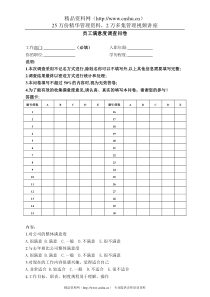 员工满意度调查问卷01