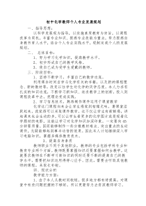 化学教师个人专业发展规划