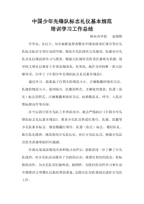 少先队礼仪培训学习总结