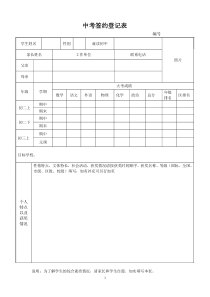 中考签约简历模板1