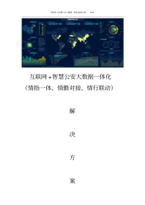 互联网-智慧公安大数据一体化解决方案智慧警务建设方案智慧公安全网情报信息化作战平台