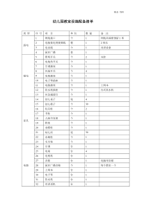 教室设施配备清单