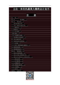 五位一体有机蔬菜大棚商业计划书（DOC30页）